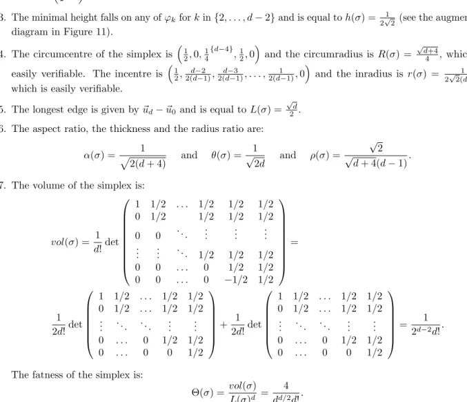 Figure 11: The augmented Coxeter diagram for the ˜ D d triangulation and the notation of the facets of a corresponding simplex.