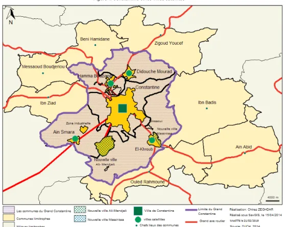 Figure 1. Constantine et les villes satellites