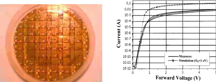 Figure 6: photograph of fully processed 2-in. SiCOI  wafer with epitaxy and devices. 