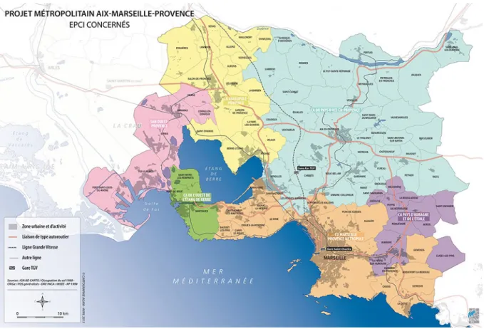 Figure 1 |  Le périmètre de la métropole d’Aix-Marseille-Provence.