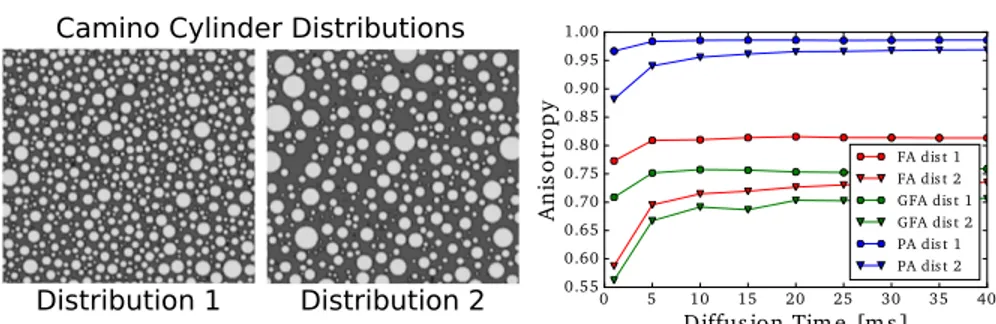 Fig. 8: left: Cross-sections of Camino cylinder substrates with gamma-distributed radii