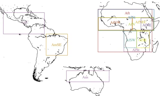 Figure 4. Map of the regions used in this study. Abbreviations are explained in Table 1