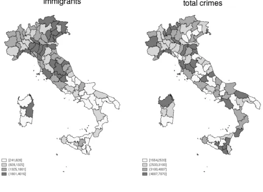 Figure 4: Immigration and crime across provinces