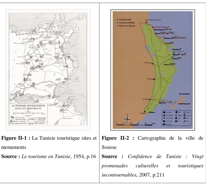 Figure II-1 :  La Tunisie touristique sites et  monuments 