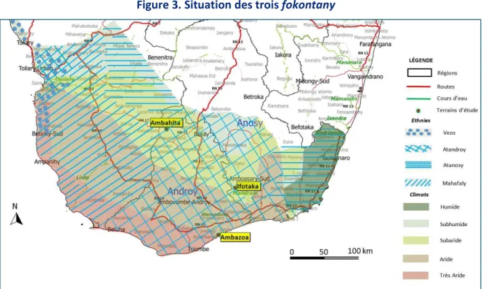 Figure 3. Situation des trois fokontany 