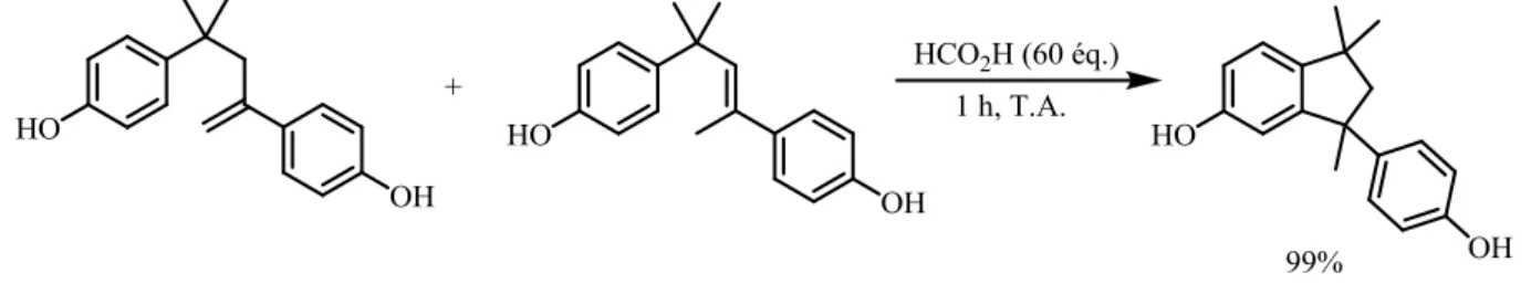 Figure 18 : Cyclisation intramoléculaire en présence d’acide formique  I.2.1.1.2.  Réactions en phase hétérogène 