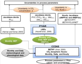 Fig. 1: Methodology used to calculate the uncertainties in the process parameters of BETHY 3 