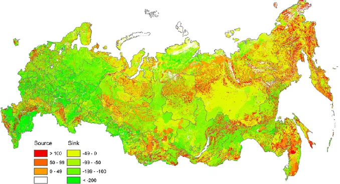 Fig. 2. NBP of Russian terrestrial ecosystems from the LEA system.