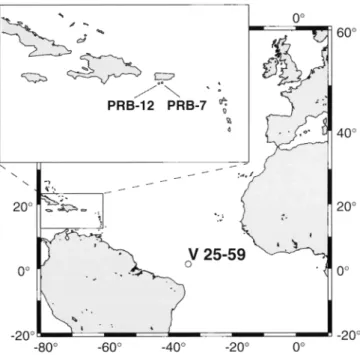 Table 1.  Data on the Two Cores  Added to the Core Top Database  Compiled  by Pfiaumann  et al