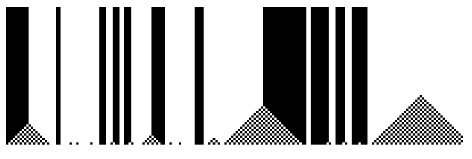 Figure I.7 – Diagramme espace-temps de l’automate «majorité».
