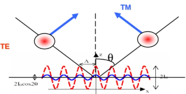 Fig. 6: Schematic of the interference phenomena   occurring in the resist layer in TE and TM mode 