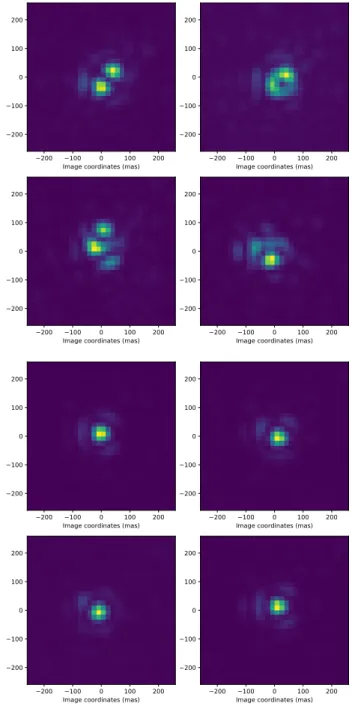 Fig. 2. First two rows: images of the calibrator 31 Boo rejected at frame selection due to the low-wind e ff ect