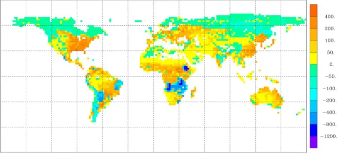 Figure 10. Uncertainty of mean net flux to the atmosphere for the period 1980 – 2000 (gC m 2 yr 1 ) expressed as the standard deviation