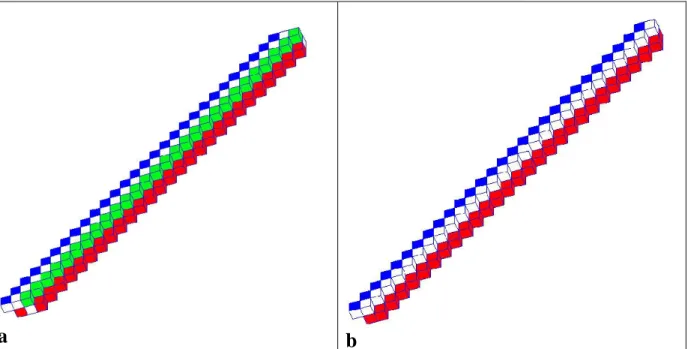Fig. 2. Examples of step-shaped sets of meshes discretizing a fracture.  a: steps that do not respect 199 