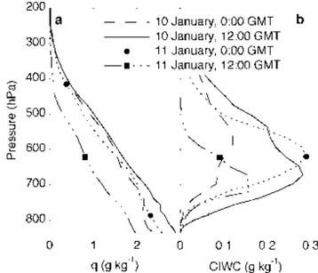 Figure 2a presents the snowfall as predicted by the ECMWF model at the gridpoint nearest to AWS 6