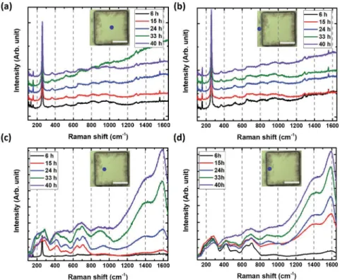 Fig. 6c shows the progression of the etching front versus time. Aer a roughly linear increase, a saturation is clearly observed