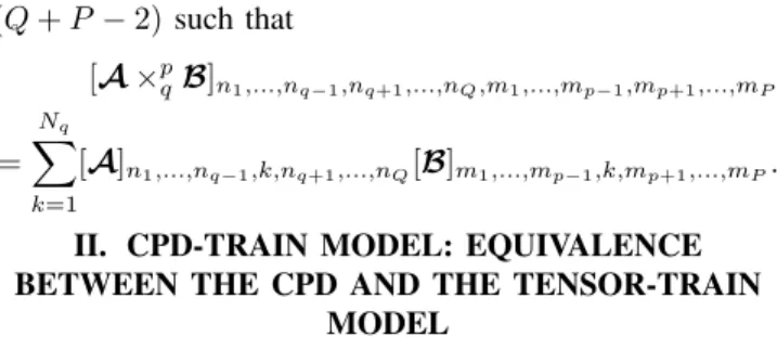 Fig. 1. Factor graph of a Q-order CPD and its TTM. The TT-cores are given in Theorem 1.