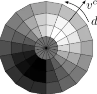 Figure 3: An example of MT population response at a given image point p , for a random dot sequence that moves at v x = 0.3 and v y = 0.3 pixel/frame