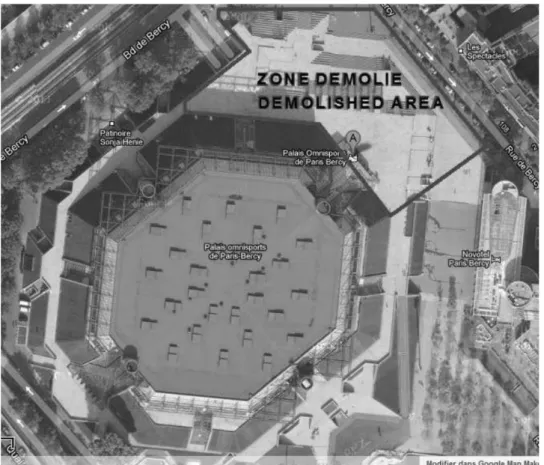 Illustration 3 : Plan du spot de Bercy et de la zone extérieure visée par le projet de rénovation 