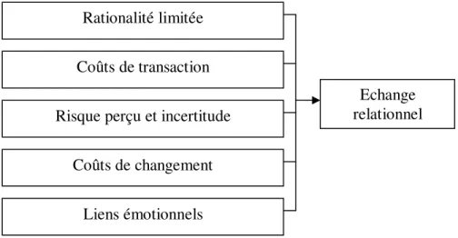 Figure 8. Les causes de l’échange relationnel  Rationalité limitée 