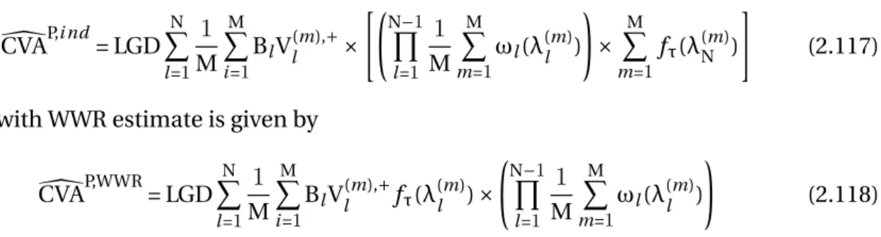 Table 5. shows that Basel III’s approximation is overvalued we use the formula ( 2 . 118 ) for 10 4 and 10 5 scenarios.