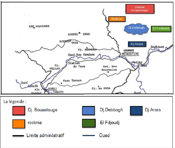 Figure  II.1. S ituation  géographique  de  gisement  de  kaolin  de  Djebel  Debbagh