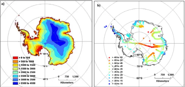 Figure 2. The d 18 O AS for all the stations with elevation below 200 m across Antarctica versus (a) latitude and (b) the sin of latitude, respectively.