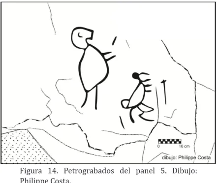 Figura  14.  Petrograbados  del  panel  5.  Dibujo: 