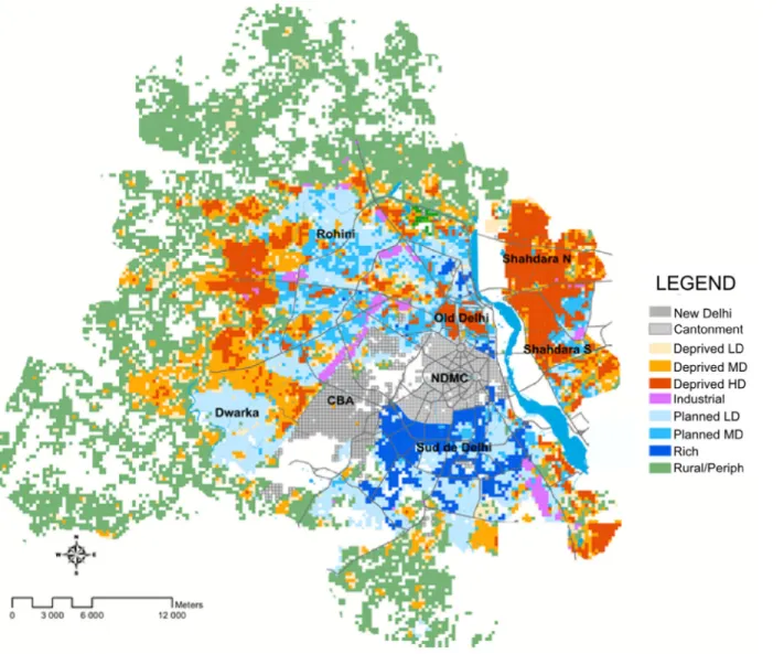 Fig 2. Map representing environmental typology of Delhi doi:10.1371/journal.pone.0146539.g002