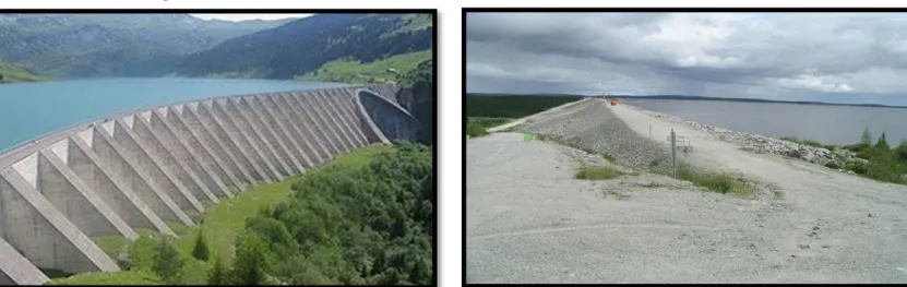 Figure 09 : image d’un barrage a contrefort/ source : universalis.fr  Figure10 : image d’un barrage en remblais/ source : universalis.fr 