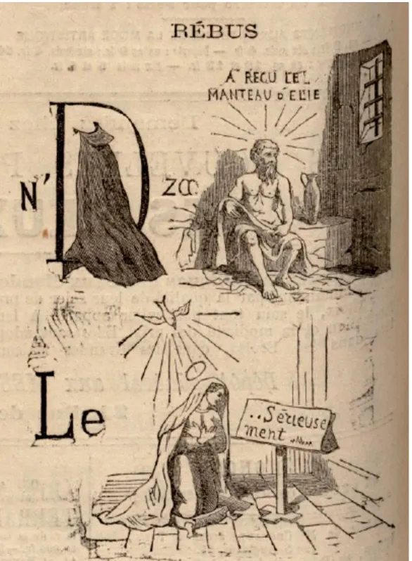 Fig. 2. Rebus published by the journal Le Monde illustré 21 April 1883, p. 256. The solution  was: “In spite of Elisée Reclus, marriage is a serious link to us” (Ne déplaise à Élisée Reclus, 