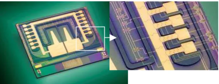 Figure 14. EWOD fluidic processor. Zooms on the bus  and the multiplex reservoirs.    