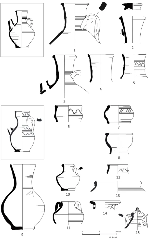 Figure 11. Les productions de l’atelier  : cruches, bouteilles, pots, brûle parfums et encensoirs.