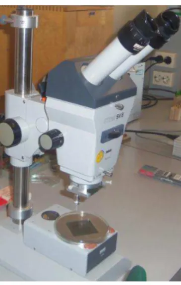 Figure II.3. Microscope pour le choix du monocristal 