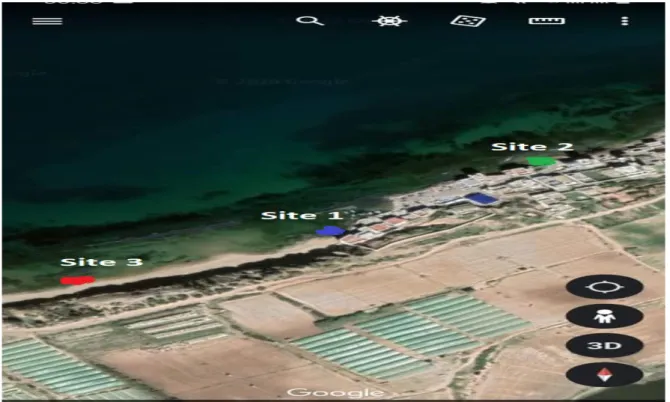 Fig. 2 : Choix de la Plage de Stida (Google Earth, 2020). 