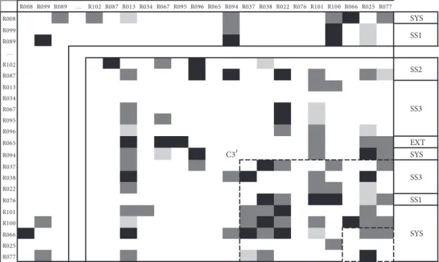 Figure 7: The cluster C 3 and its subcluster C 3 ’ with connections with transverse risks.