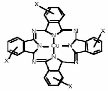 Figure I.6 .Structure de base des phtalocyanines  I.4.1.6-Colorants nitrés et nitrosés 