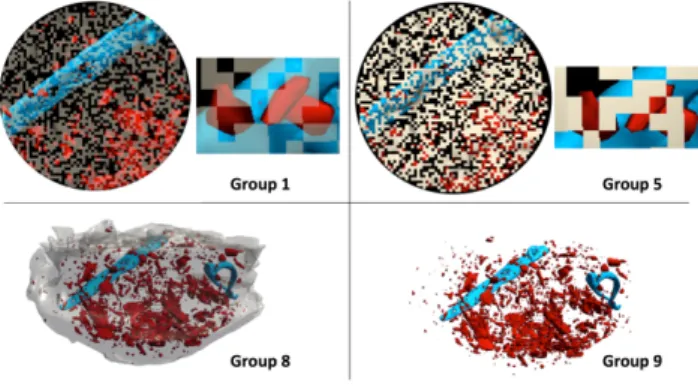 Figure 4: Four different visualization modalities corresponding to variation 1, 5, 8 and 9.