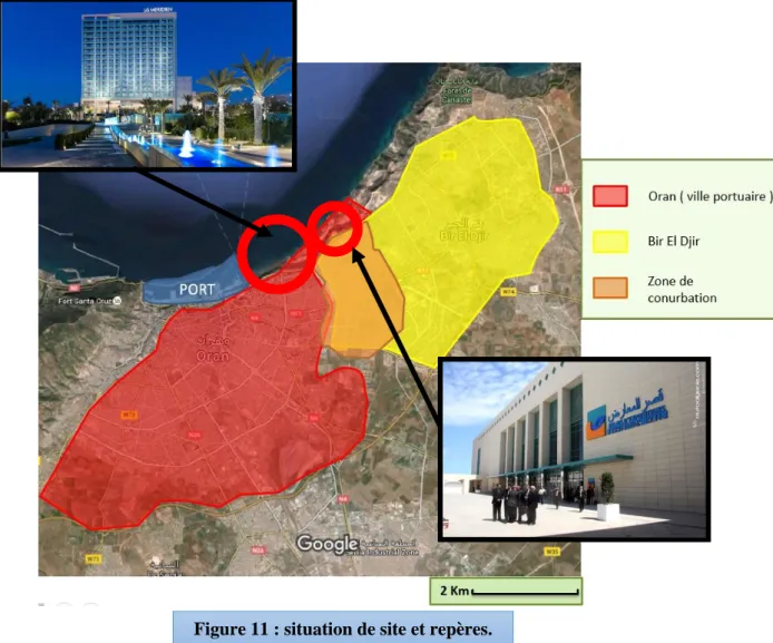 Figure 11 : situation de site et repères. 