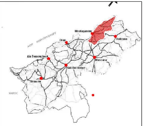 Figure 17 :Carte de situation de Mostaganem 