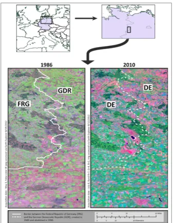 Figure 3. Agricultural lands in a section of the border region between the former Federal Republic  of Germany and the former German Democratic Republic