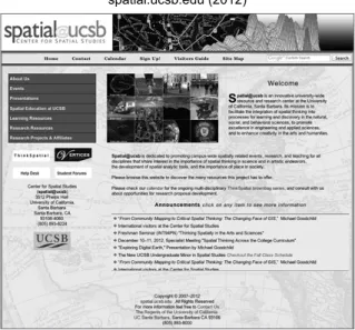 Figure 4.2. Home page of the UCSB Center for Spatial Studies,   spatial.ucsb.edu (2012)