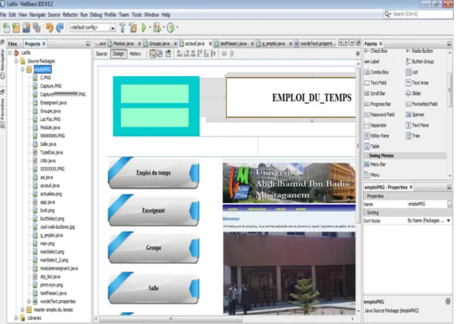 Figure IV.1 : l’interface de NetBeans IDE 8.0.2. 