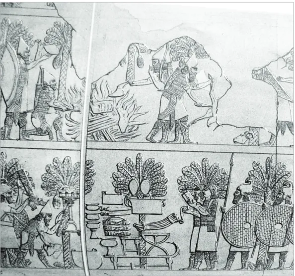 Fig. 8 : : Bas-relief du Palais  de Sennachérib à Ninive (d’après Barnet and al. 1998, pl