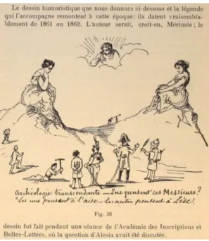 Fig. 1. Caricature des années 1860 attribuée à Prosper Mérimée,  publiée dans la revue “Pro Alésia”, 1906-1907