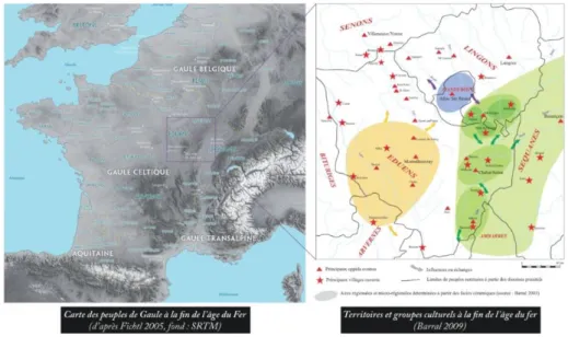 Fig. 3. Localisation du site au sein de la géographie de la fin de l’âge du Fer 