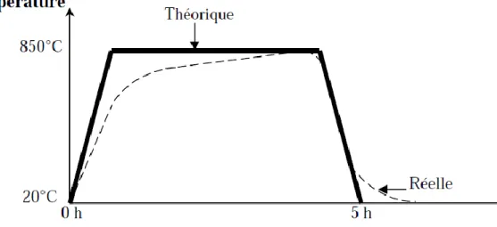 Figure 2.2: Température du four en fonction du temps [11]. 