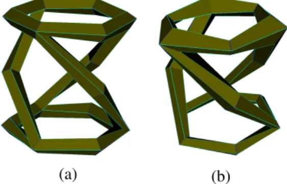 Figure 1.12: A scaffold with different radii for the spheres at the joints: (a) the original scaffold, (b) the scaffold with varying radii.