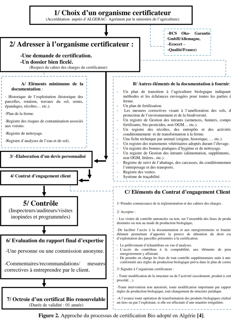 Figure 2. Approche du processus de certification Bio adopté en Algérie [4].