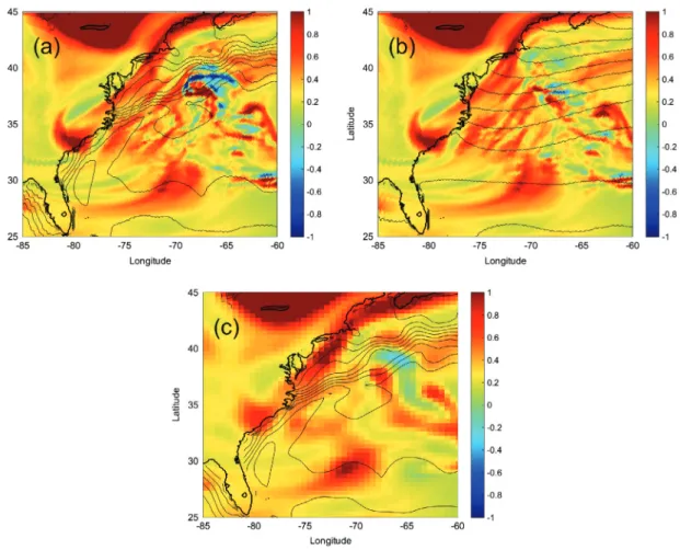 Fig. 7. Distribution of potential vorticity (in P V U , 1P V U = 10 − 6 m 2 K kg − 1 s − 1 ) at time t = 24 h and height z = 4 